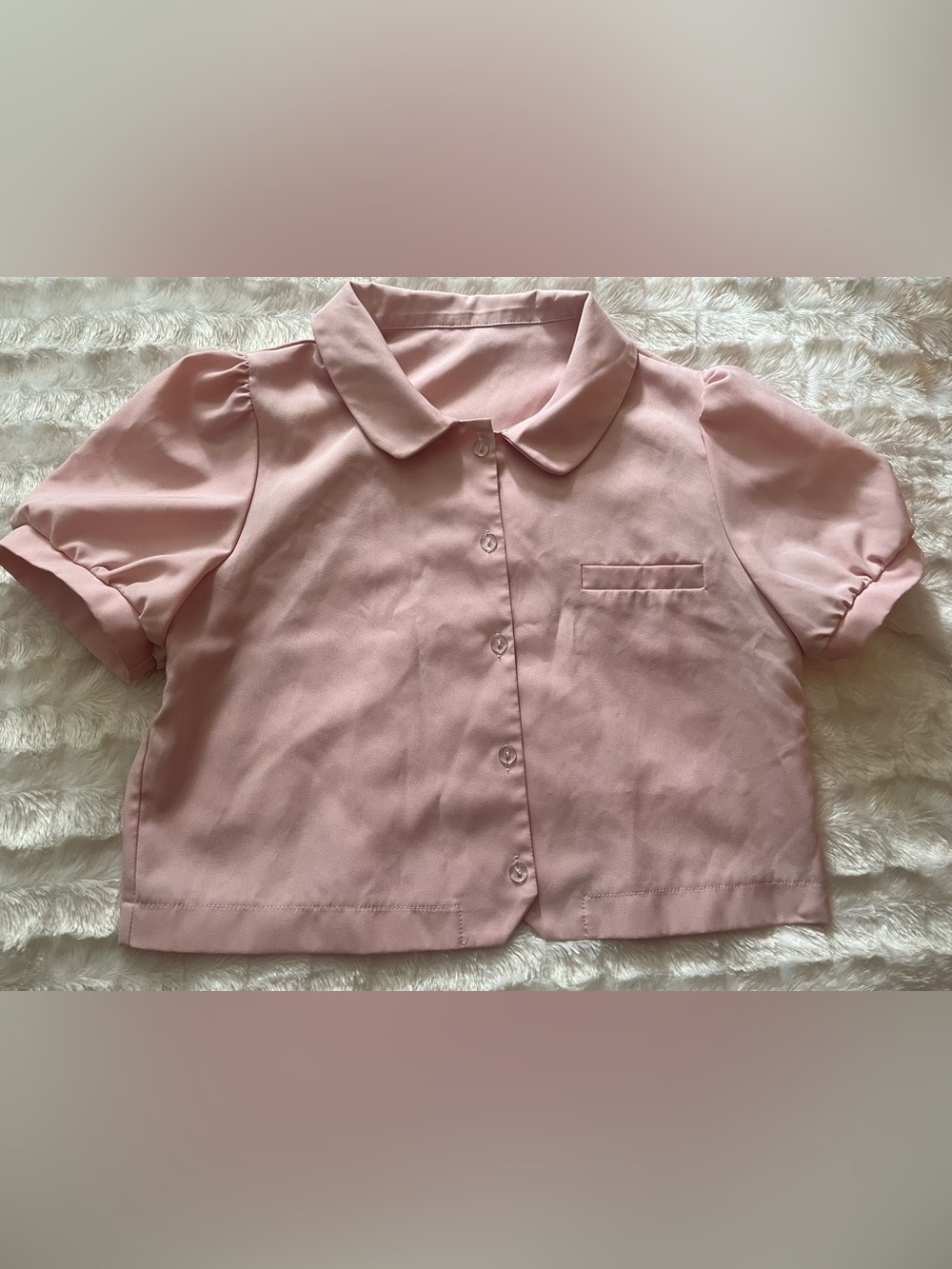 Romwe Kawaii Pink Button up top shirt